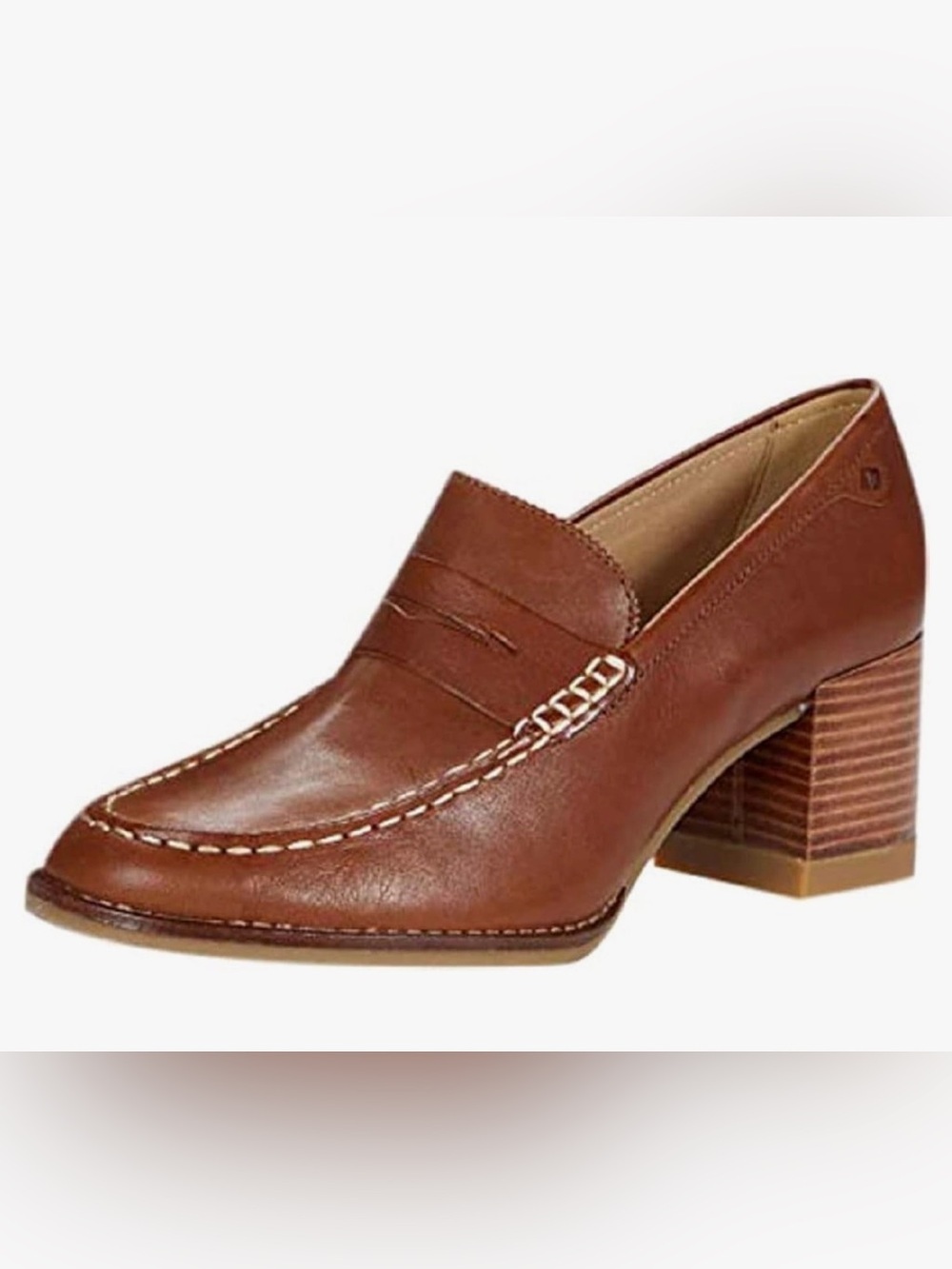 Sperry Brown Leather Block Heel Loafers